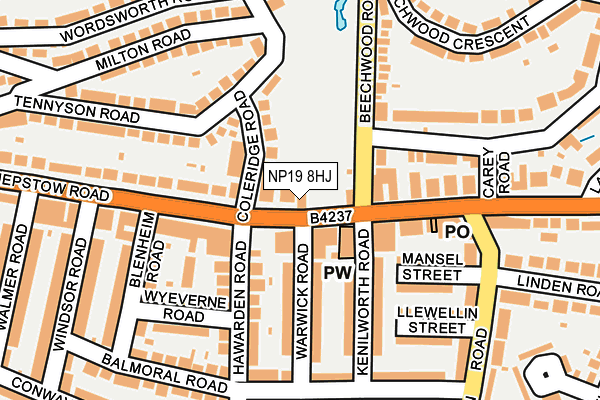 NP19 8HJ map - OS OpenMap – Local (Ordnance Survey)