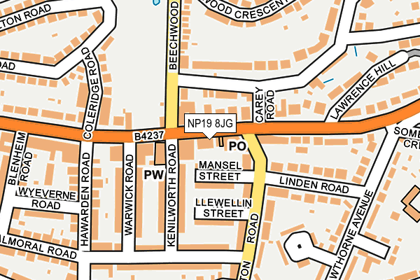 NP19 8JG map - OS OpenMap – Local (Ordnance Survey)