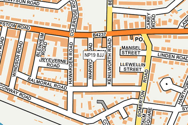 NP19 8JJ map - OS OpenMap – Local (Ordnance Survey)