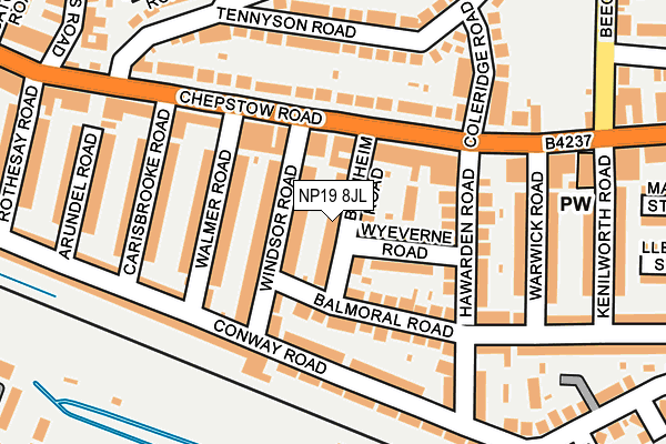 NP19 8JL map - OS OpenMap – Local (Ordnance Survey)