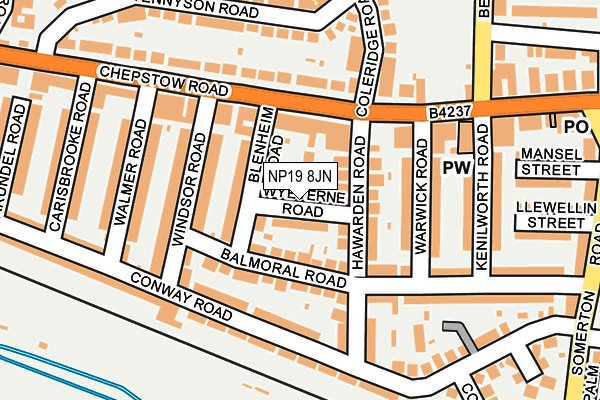 NP19 8JN map - OS OpenMap – Local (Ordnance Survey)