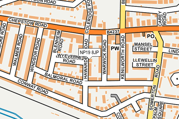 NP19 8JP map - OS OpenMap – Local (Ordnance Survey)