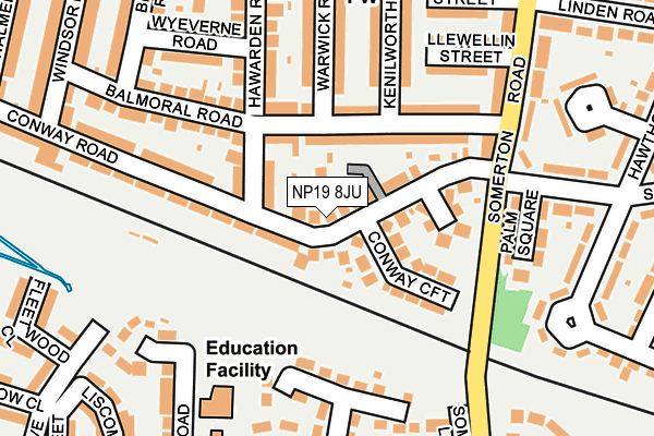 NP19 8JU map - OS OpenMap – Local (Ordnance Survey)