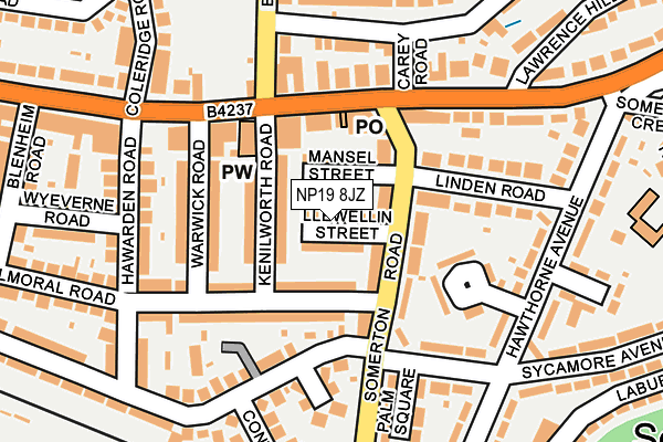 NP19 8JZ map - OS OpenMap – Local (Ordnance Survey)