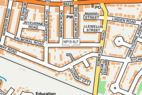 NP19 8LF map - OS OpenMap – Local (Ordnance Survey)