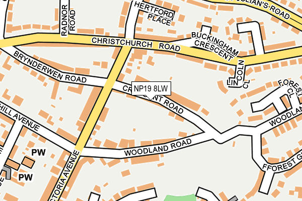 NP19 8LW map - OS OpenMap – Local (Ordnance Survey)