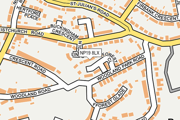 NP19 8LX map - OS OpenMap – Local (Ordnance Survey)