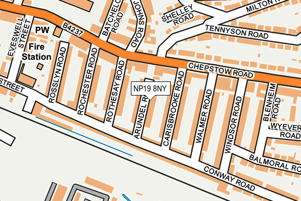 NP19 8NY map - OS OpenMap – Local (Ordnance Survey)