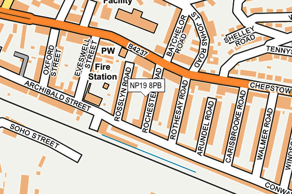 NP19 8PB map - OS OpenMap – Local (Ordnance Survey)