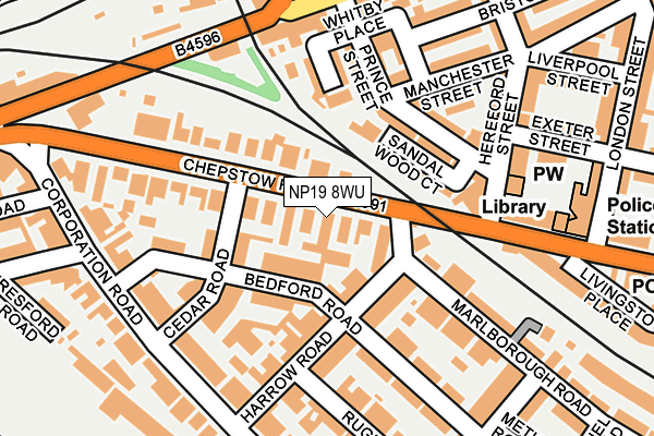NP19 8WU map - OS OpenMap – Local (Ordnance Survey)