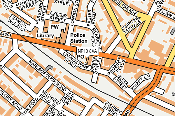 NP19 8XA map - OS OpenMap – Local (Ordnance Survey)