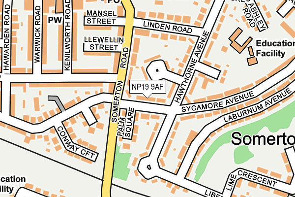 NP19 9AF map - OS OpenMap – Local (Ordnance Survey)