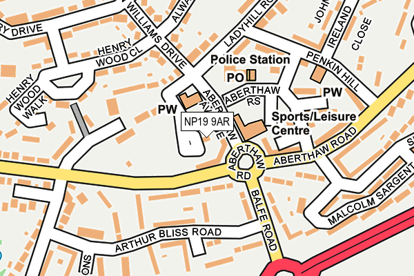NP19 9AR map - OS OpenMap – Local (Ordnance Survey)