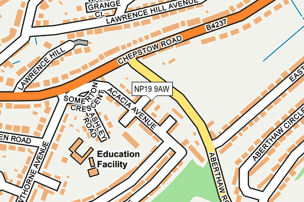 NP19 9AW map - OS OpenMap – Local (Ordnance Survey)