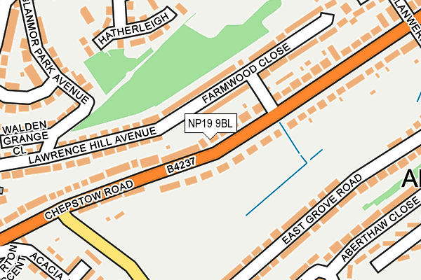 NP19 9BL map - OS OpenMap – Local (Ordnance Survey)
