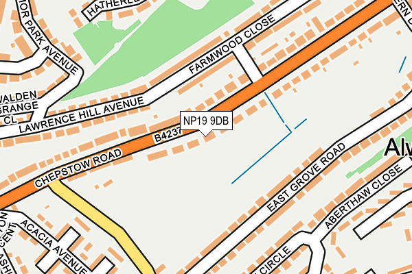 NP19 9DB map - OS OpenMap – Local (Ordnance Survey)
