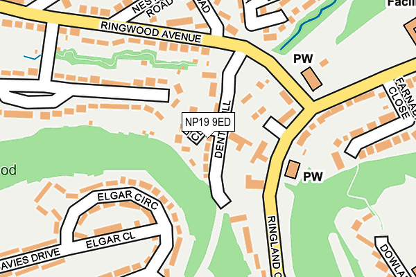 NP19 9ED map - OS OpenMap – Local (Ordnance Survey)