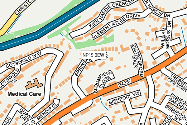 NP19 9EW map - OS OpenMap – Local (Ordnance Survey)
