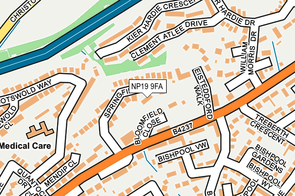 NP19 9FA map - OS OpenMap – Local (Ordnance Survey)