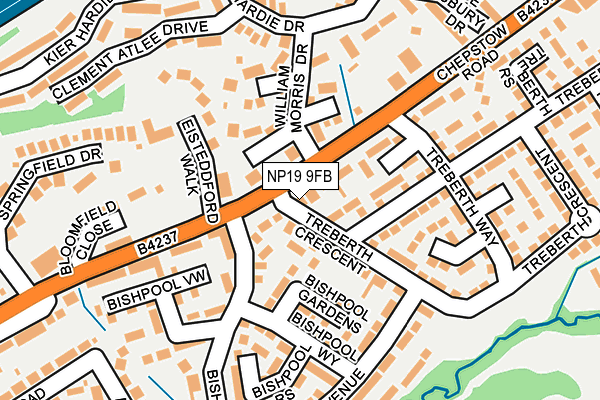 NP19 9FB map - OS OpenMap – Local (Ordnance Survey)