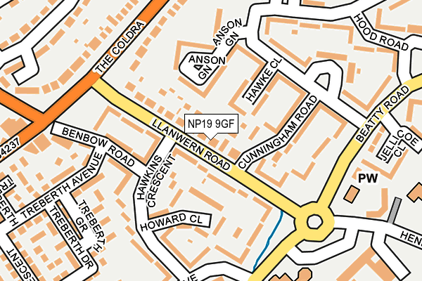 NP19 9GF map - OS OpenMap – Local (Ordnance Survey)