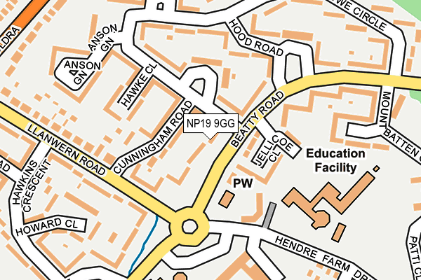 NP19 9GG map - OS OpenMap – Local (Ordnance Survey)