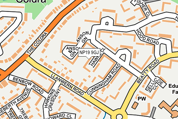 NP19 9GJ map - OS OpenMap – Local (Ordnance Survey)