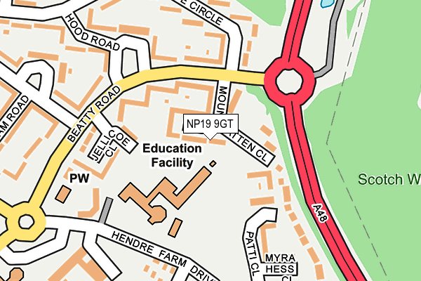 NP19 9GT map - OS OpenMap – Local (Ordnance Survey)
