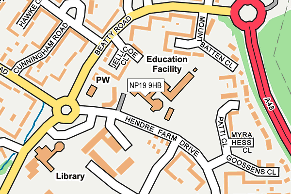 NP19 9HB map - OS OpenMap – Local (Ordnance Survey)