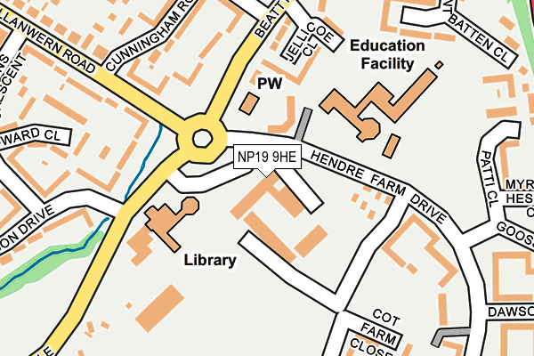 NP19 9HE map - OS OpenMap – Local (Ordnance Survey)