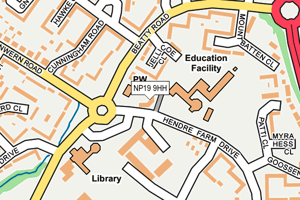 NP19 9HH map - OS OpenMap – Local (Ordnance Survey)