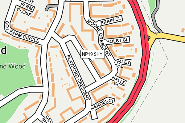 NP19 9HY map - OS OpenMap – Local (Ordnance Survey)