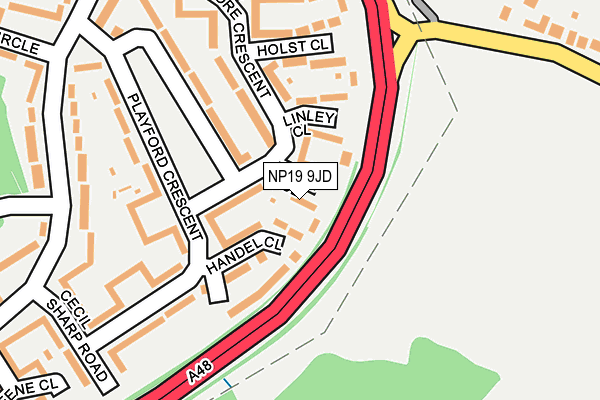 NP19 9JD map - OS OpenMap – Local (Ordnance Survey)