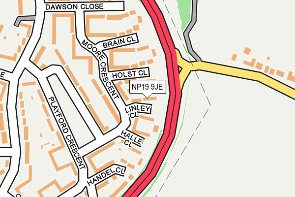 NP19 9JE map - OS OpenMap – Local (Ordnance Survey)