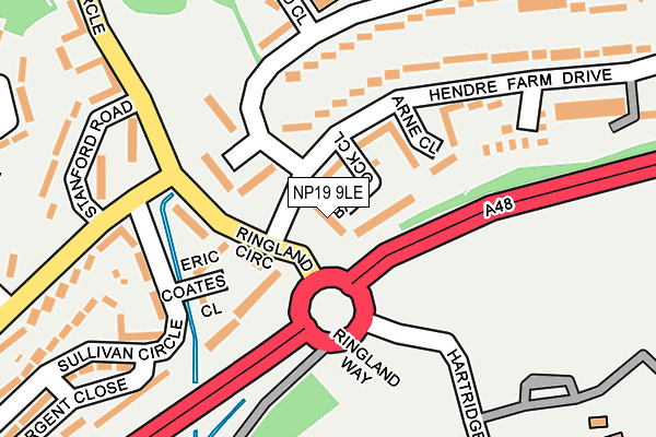 NP19 9LE map - OS OpenMap – Local (Ordnance Survey)