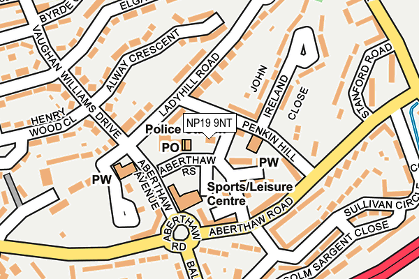 NP19 9NT map - OS OpenMap – Local (Ordnance Survey)