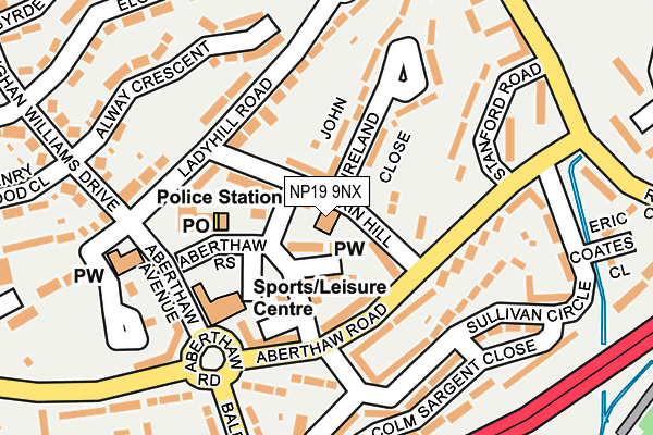 NP19 9NX map - OS OpenMap – Local (Ordnance Survey)
