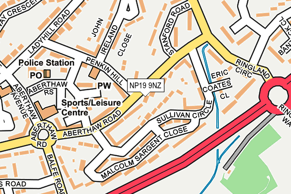 NP19 9NZ map - OS OpenMap – Local (Ordnance Survey)