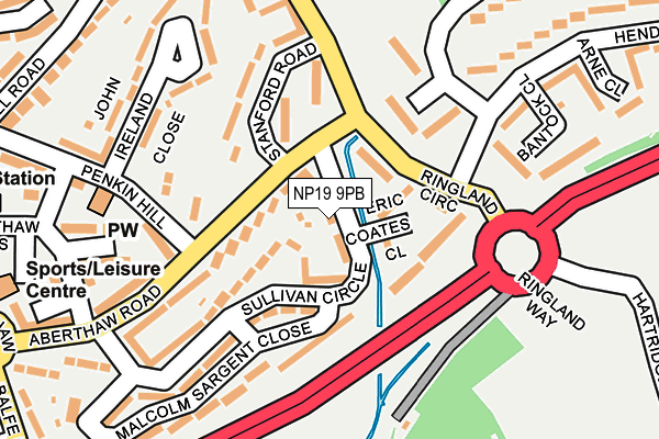 NP19 9PB map - OS OpenMap – Local (Ordnance Survey)
