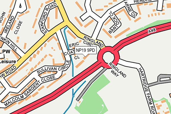 NP19 9PD map - OS OpenMap – Local (Ordnance Survey)