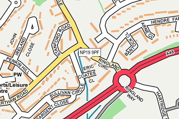 NP19 9PF map - OS OpenMap – Local (Ordnance Survey)