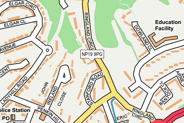NP19 9PG map - OS OpenMap – Local (Ordnance Survey)