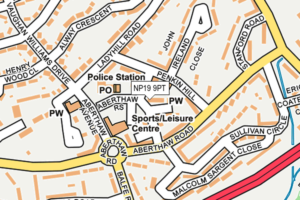 NP19 9PT map - OS OpenMap – Local (Ordnance Survey)