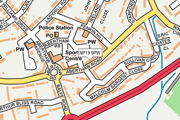 NP19 9PW map - OS OpenMap – Local (Ordnance Survey)