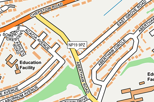 NP19 9PZ map - OS OpenMap – Local (Ordnance Survey)