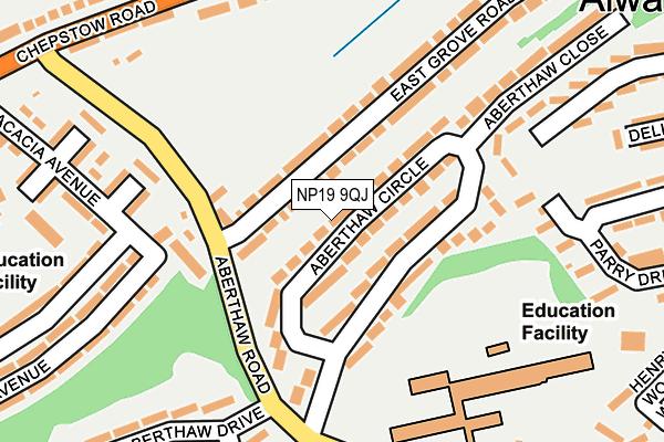 NP19 9QJ map - OS OpenMap – Local (Ordnance Survey)