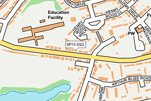 NP19 9QQ map - OS OpenMap – Local (Ordnance Survey)