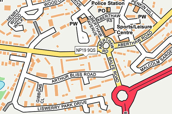 NP19 9QS map - OS OpenMap – Local (Ordnance Survey)