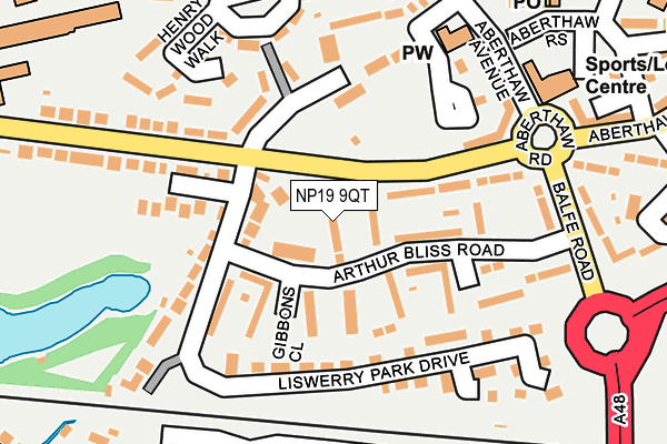 NP19 9QT map - OS OpenMap – Local (Ordnance Survey)