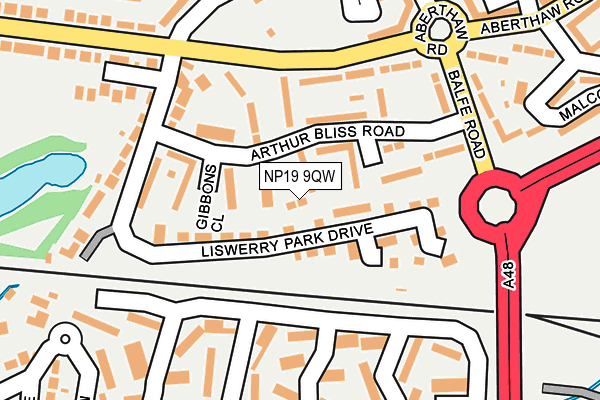 NP19 9QW map - OS OpenMap – Local (Ordnance Survey)